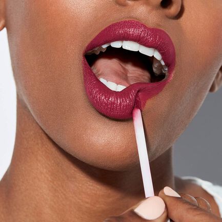 liquid lipstick on lips