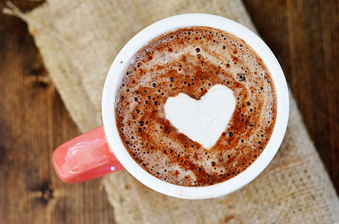 Cozy Up with Spiced Hot Chocolate + Whipped Cream Hearts