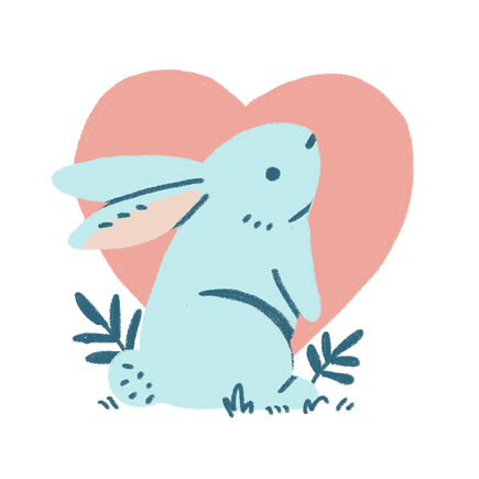 bunny with a heart
