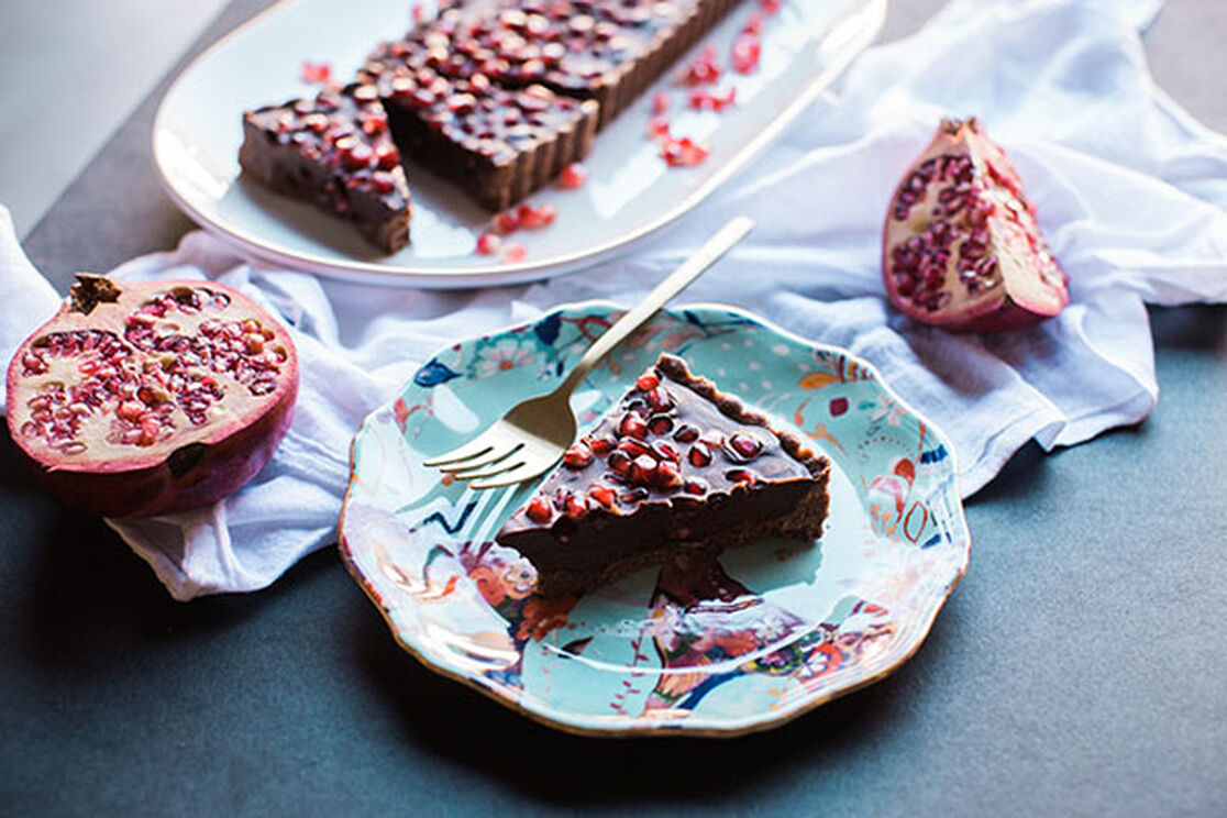 Get Party Ready with a Chocolate Pomegranate Tart