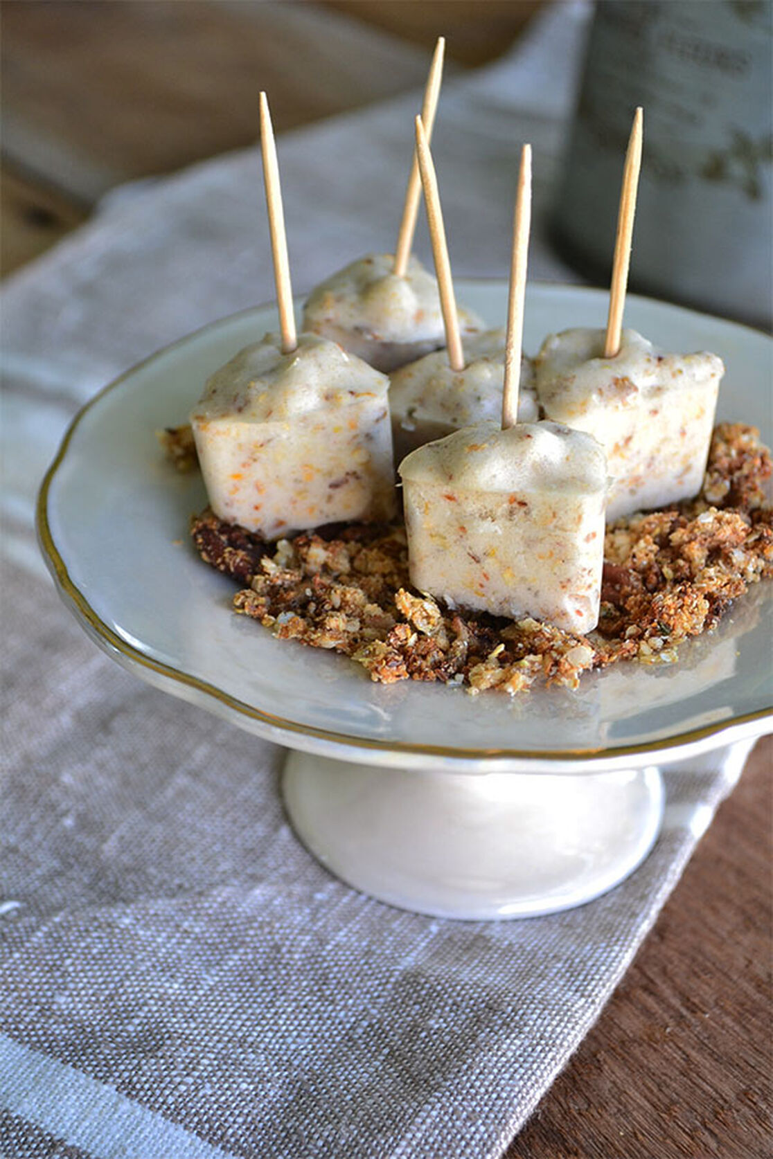 Quinoa Honey Granola Frozen Banana Bites