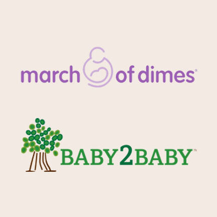 march of dimes and baby2baby logos