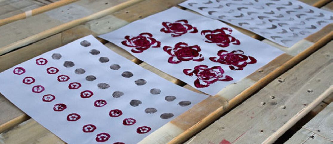 This Veggie Stamped Scarf Doubles As Gift Wrap