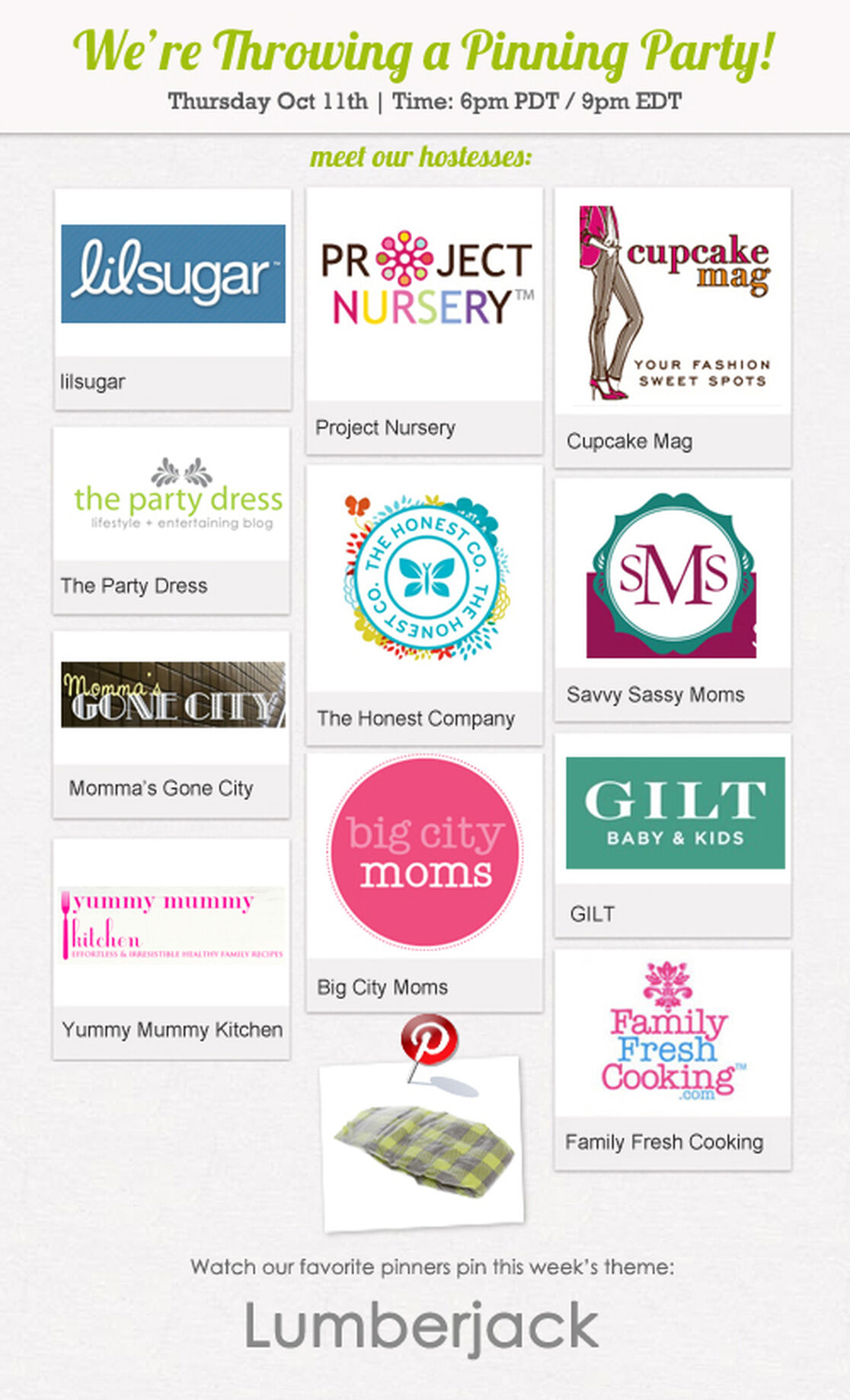 Get Excited for our Lumberjack Diaper Pin Party!