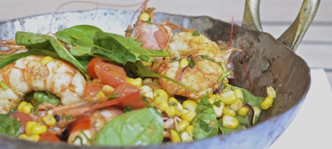 Shrimp, Corn, and Tomato Salad
