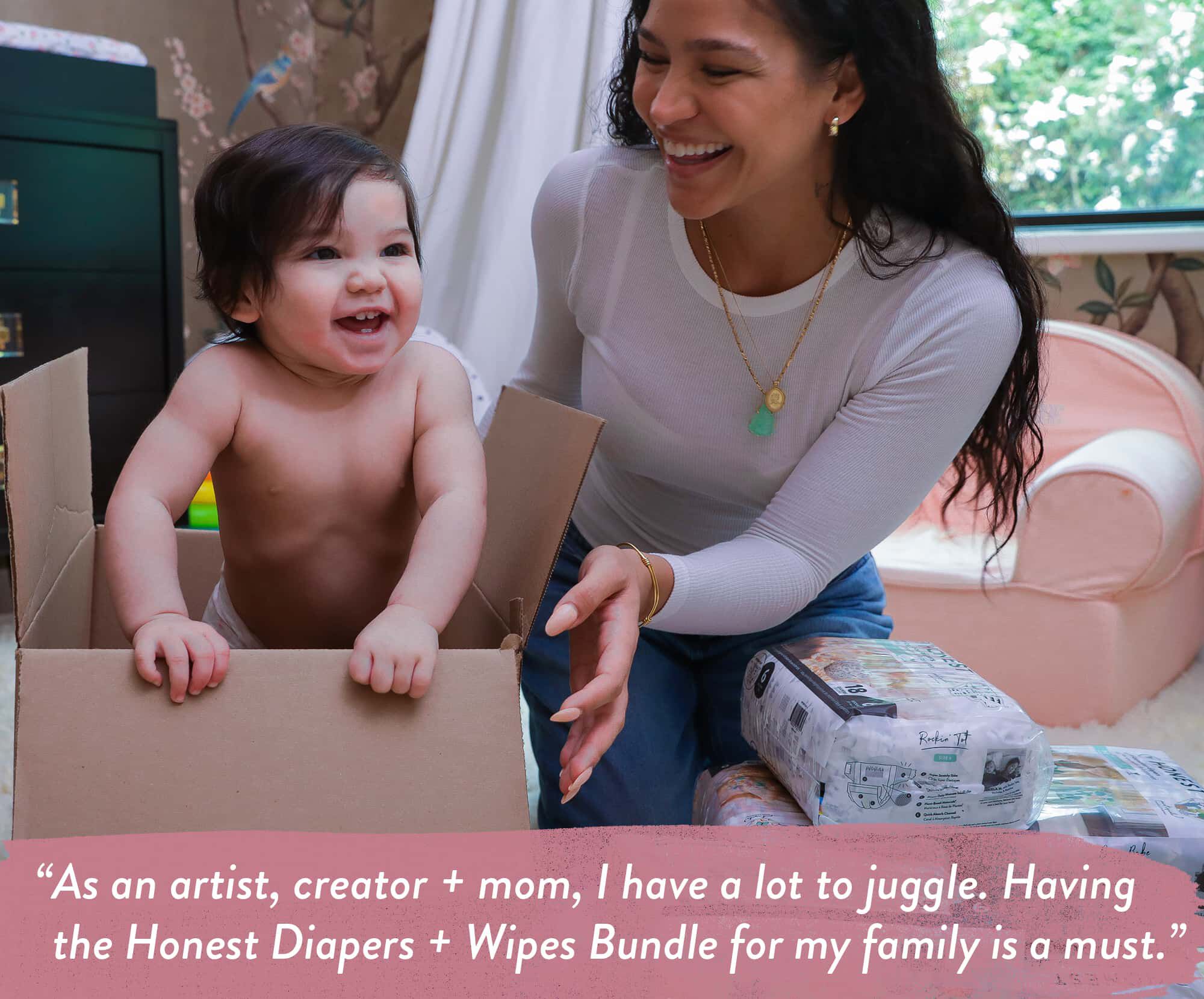 Cassie Ventura and her daughter with Honest diapers