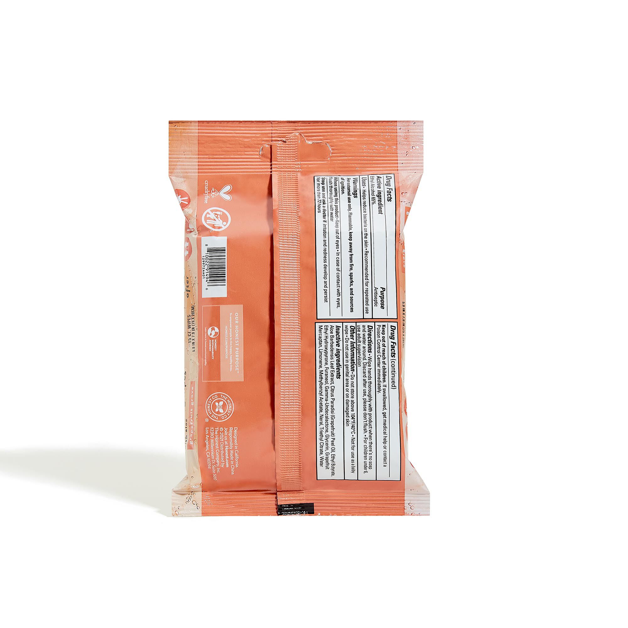 Sanitizing Alcohol Wipes, 15 Count, Grapefruit Grove