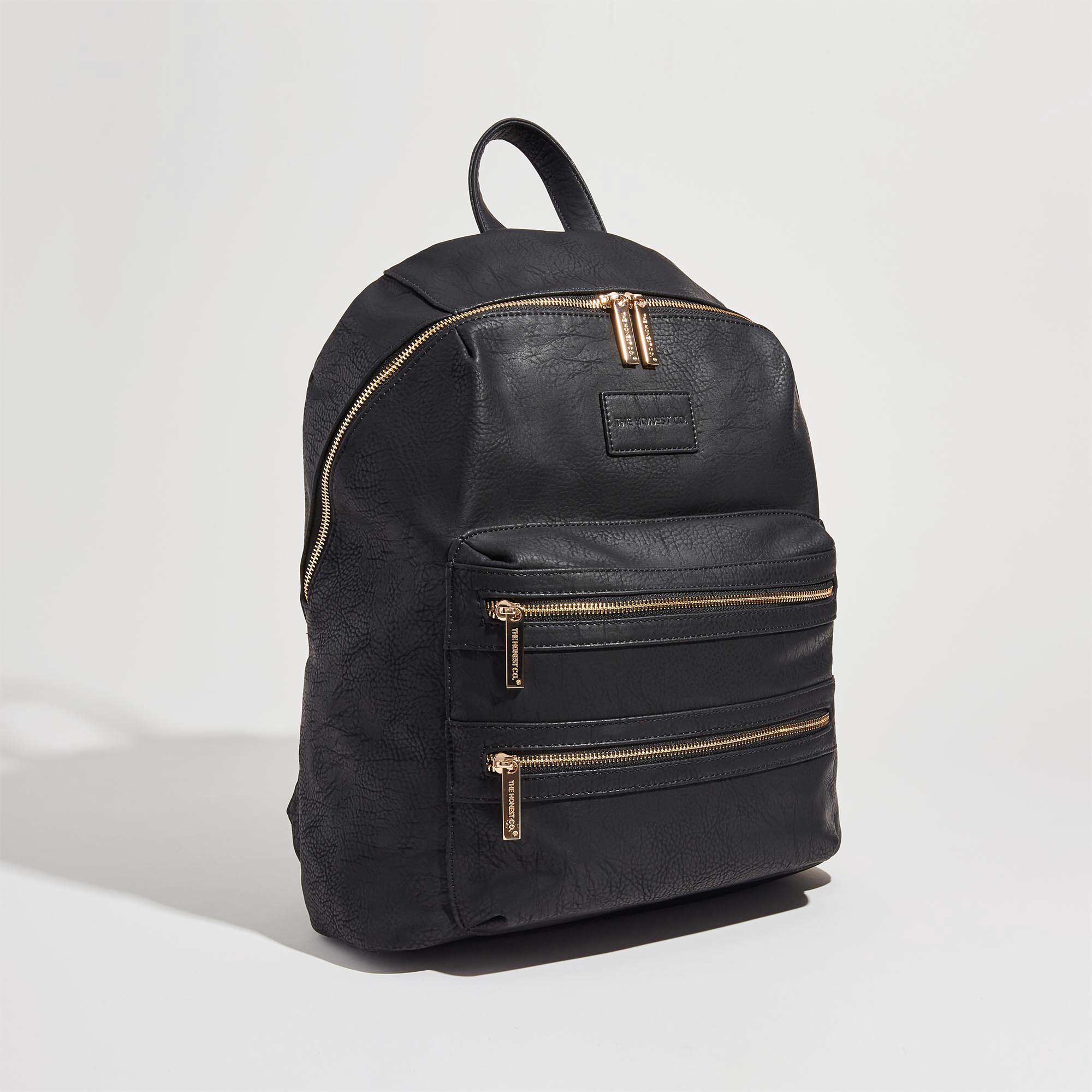 leather backpack black