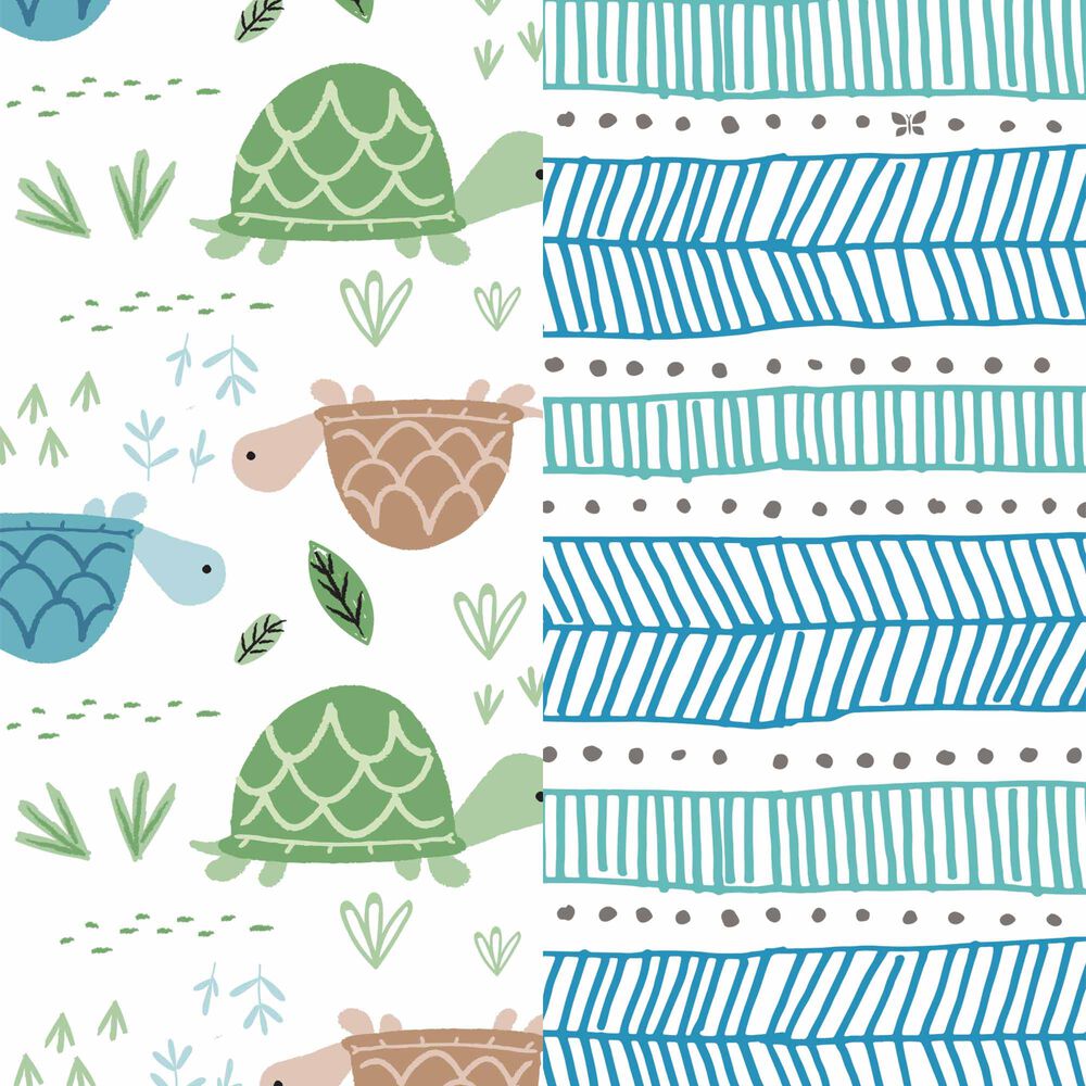 Clean Conscious Diaper Box, Turtle Time + Dots + Dashes, Size 2