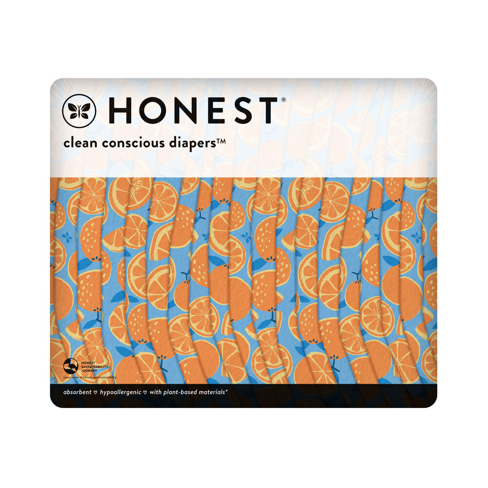 Clean Conscious Diaper, Orange You Cute, Size 3