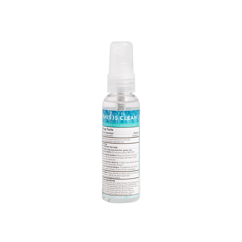 Hand Sanitizer Spray in Costal Surf Scent Back of Product