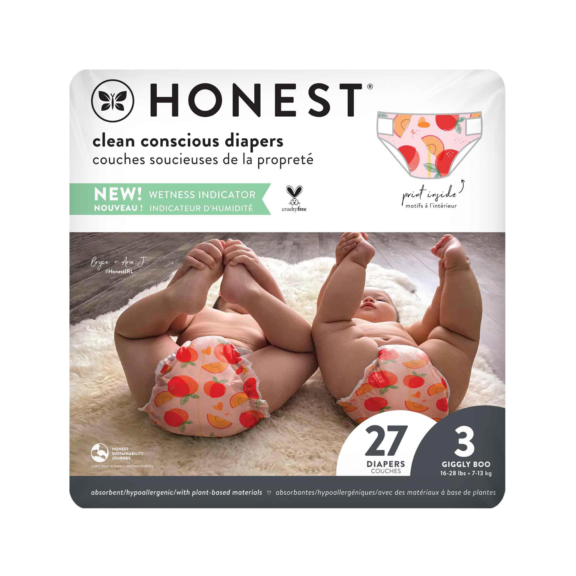 Clean Conscious Diaper, Just Peachy, Size 3