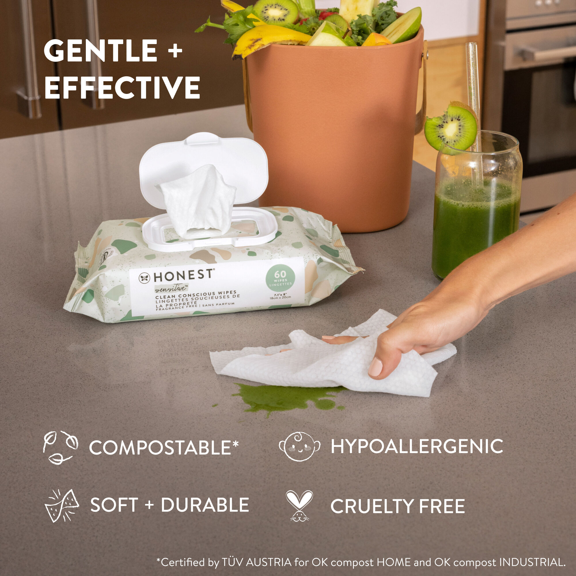 Unscented Plant-based* Clean Conscious™ Baby Wipes