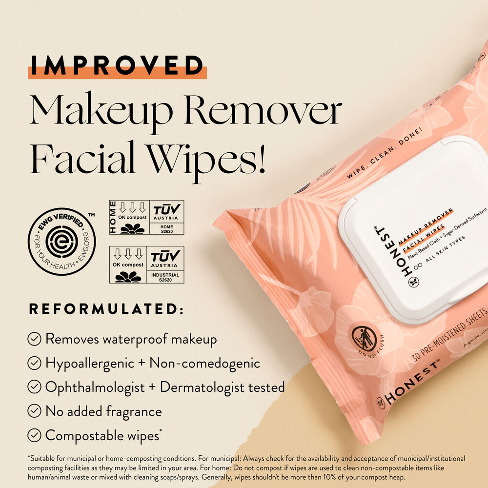 Compostable Makeup Remover Cleansing Wipes