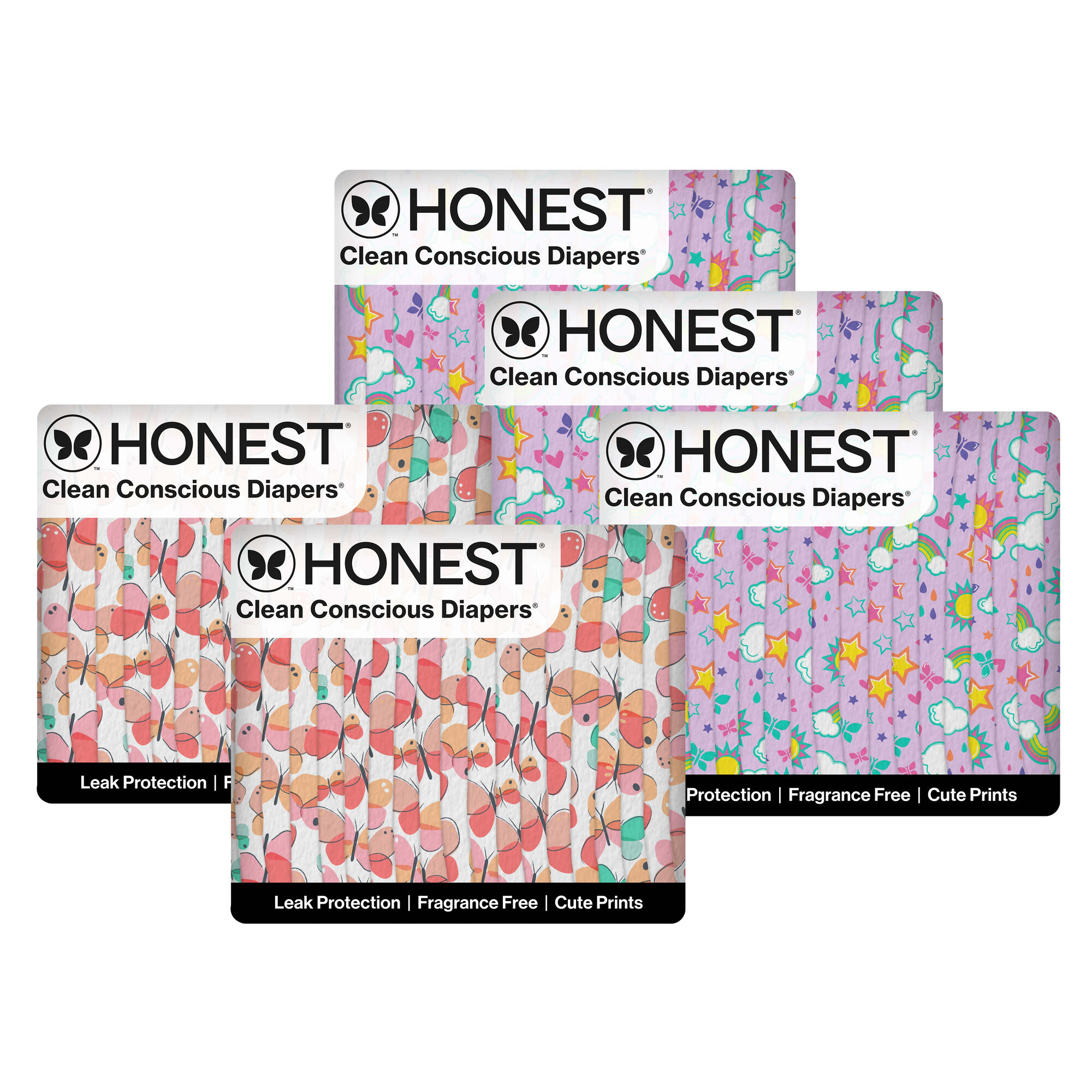 Honest Clean Conscious Diaper Box, Skys the Limit + Wingin It, Size 6