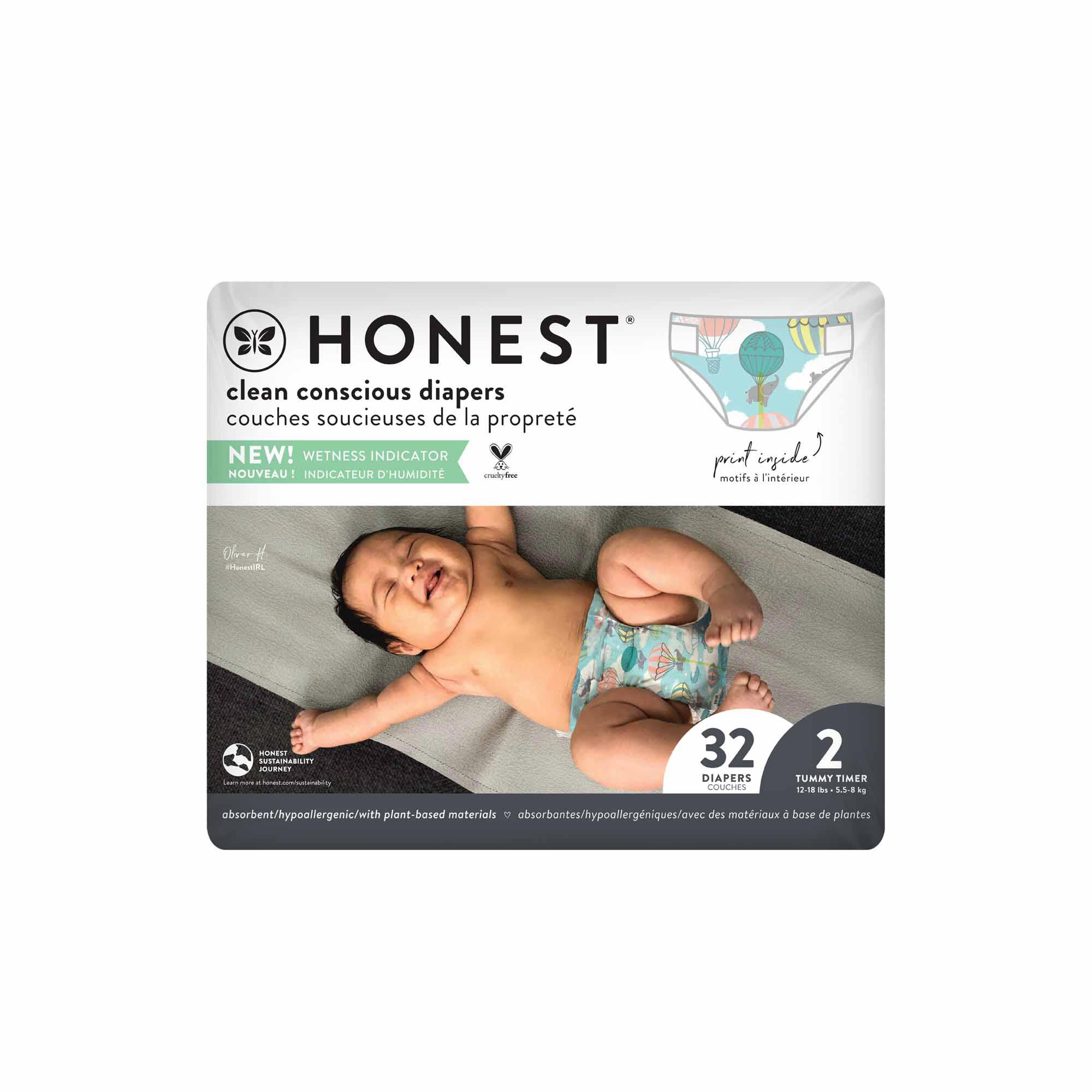 Wetness Indicator Diapers PlantBased & FragranceFree Honest