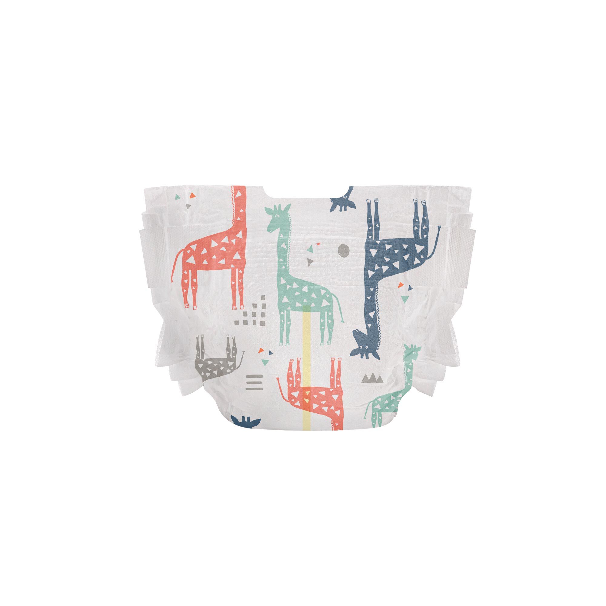 Clean Conscious Diaper, Multi-Colored Giraffes, Size NB