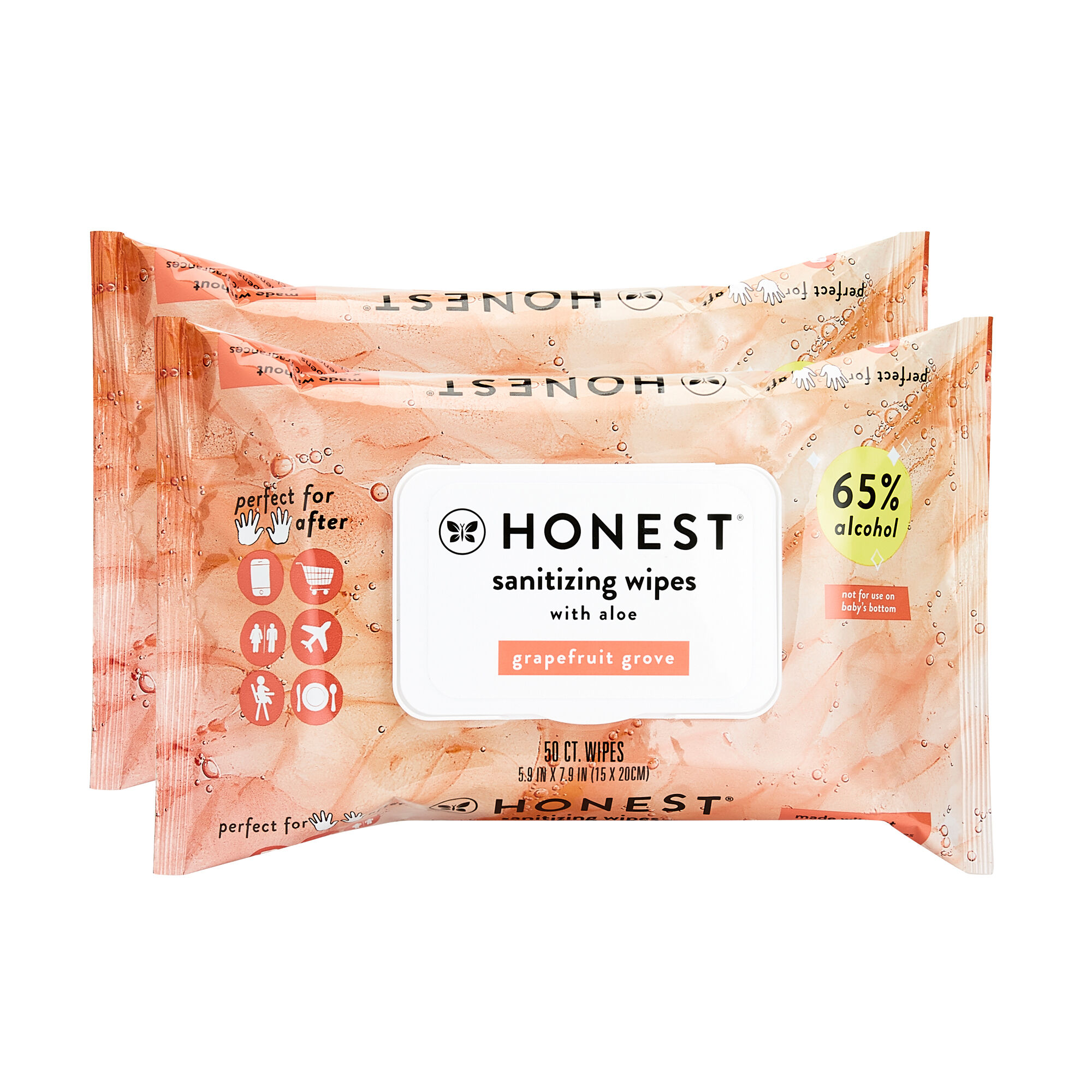 Sanitizing Alcohol Wipes, 100 Count, Grapefruit Grove