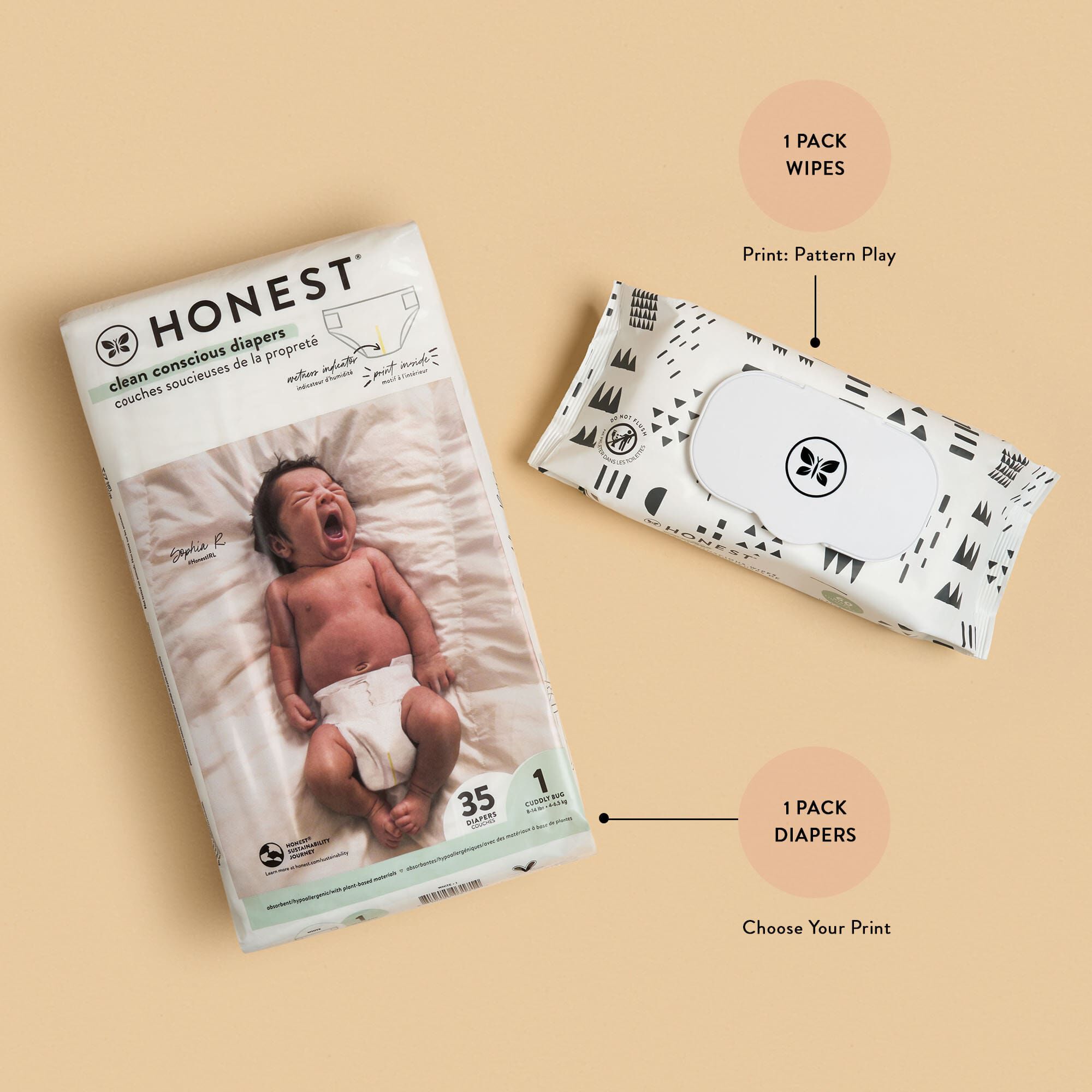 Diapers + Wipes Trial Kit Honest