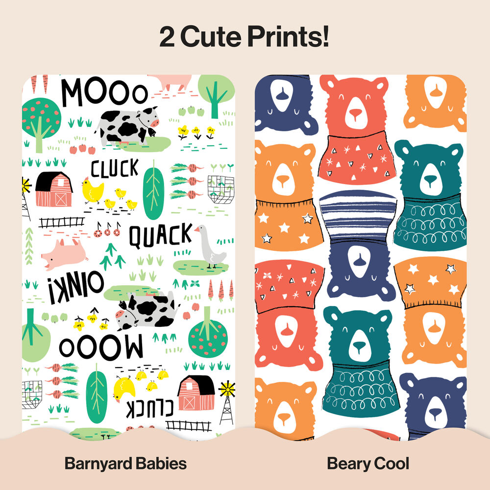 Honest Clean Conscious Diaper Box, Beary Cool + Barnyard Babies, Size 5