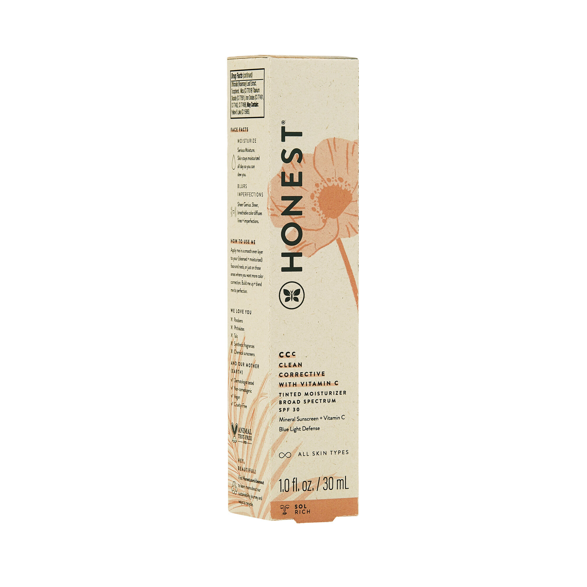 CCC Clean Corrective With Vitamin C Tinted Moisturizer Broad Spectrum SPF 30, Sol