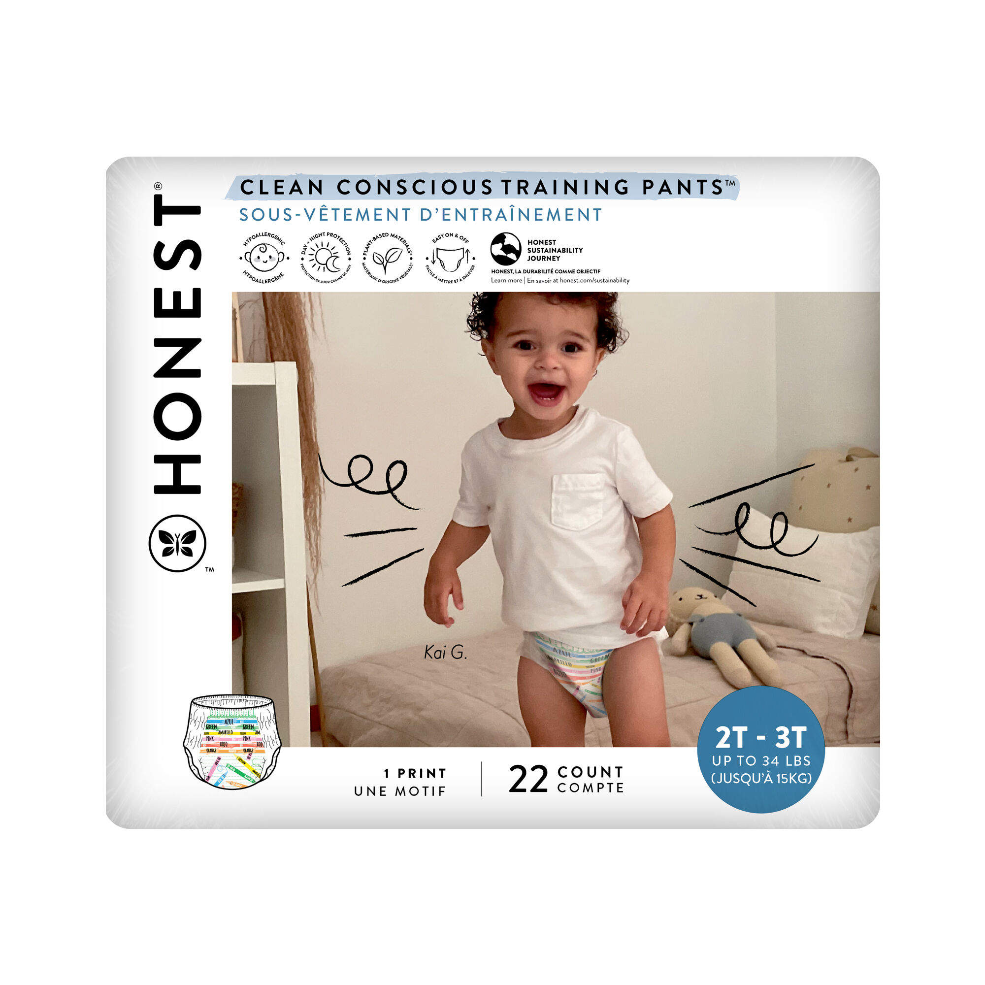 Training Pant, Let's Color, Size 2T/3T