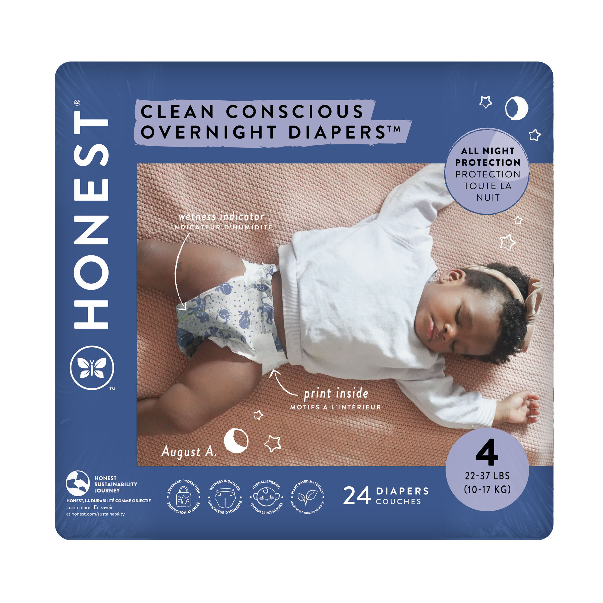 Overnight Diapers, Star Signs, Size 4