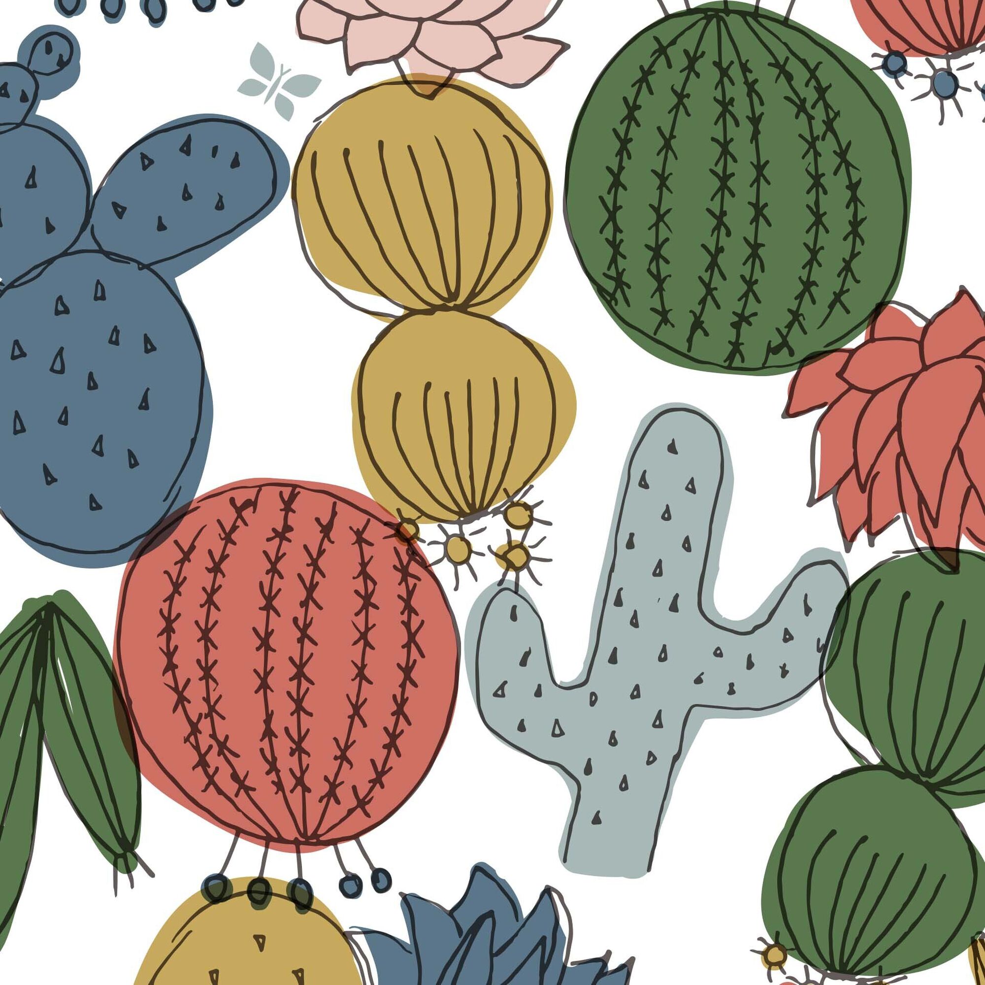 Adult Cotton Face Masks, 2-Pack, Cactus