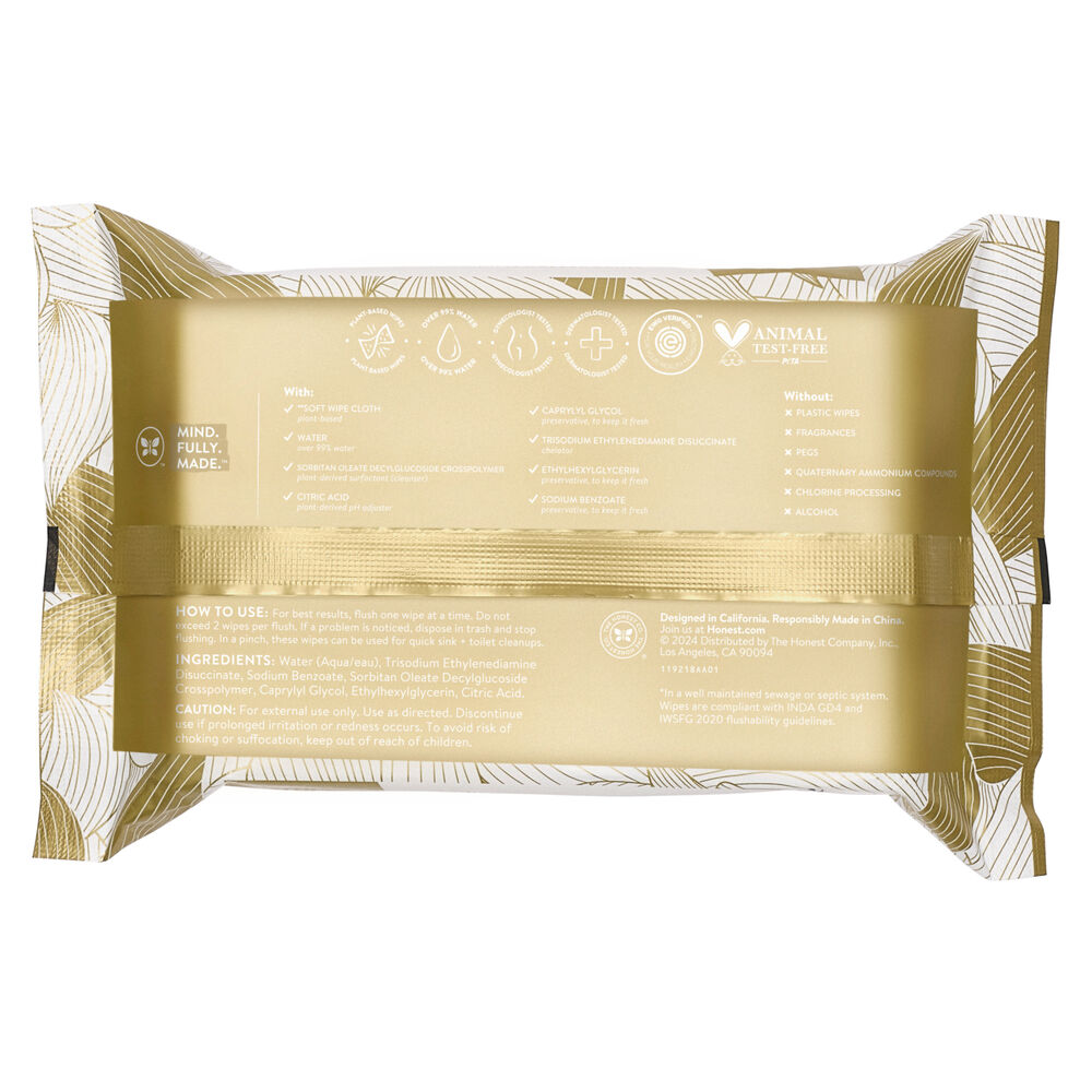 Flushable Wipes, Gilded Wings, 42 Count