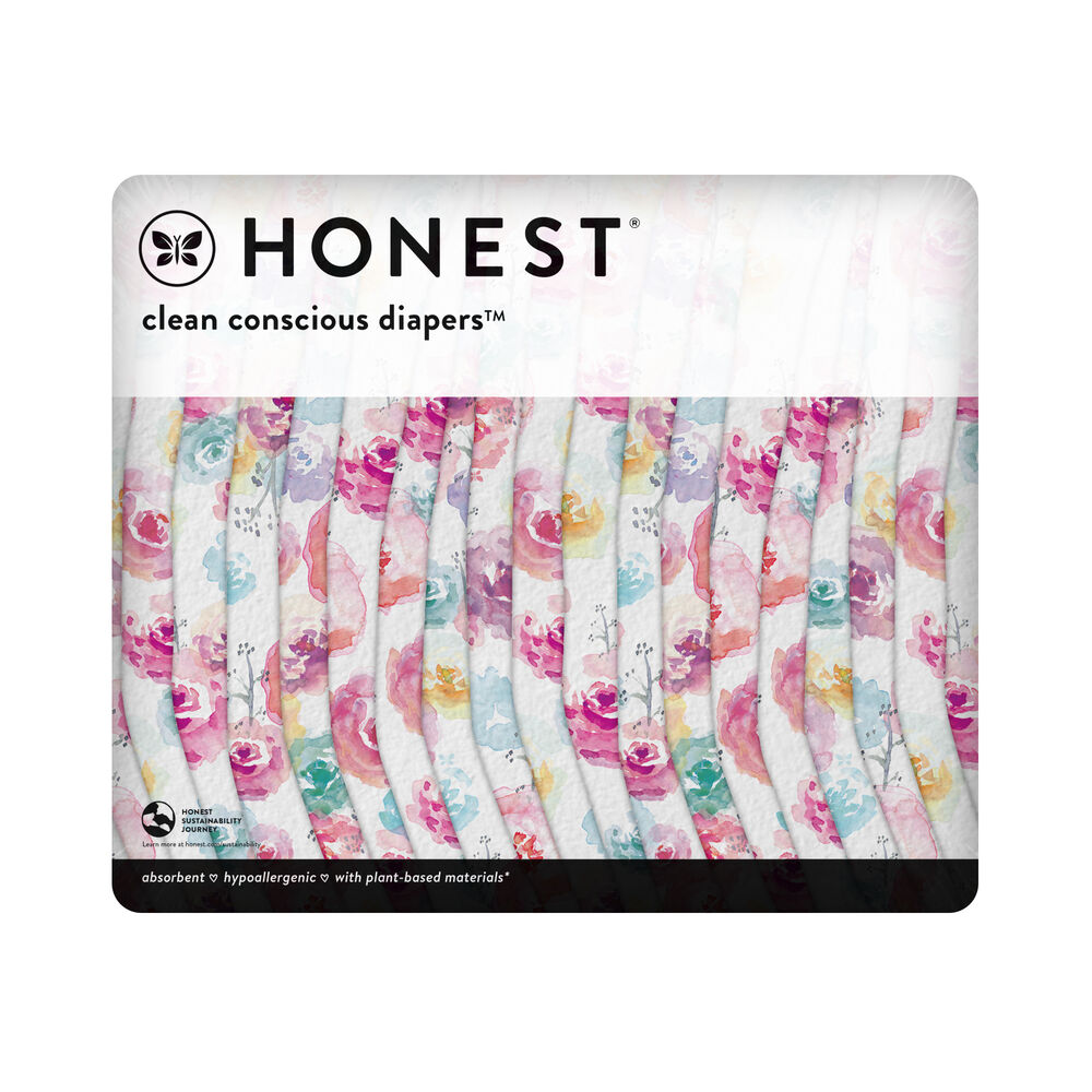 Clean Conscious Diaper, Rose Blossoms, Size 3