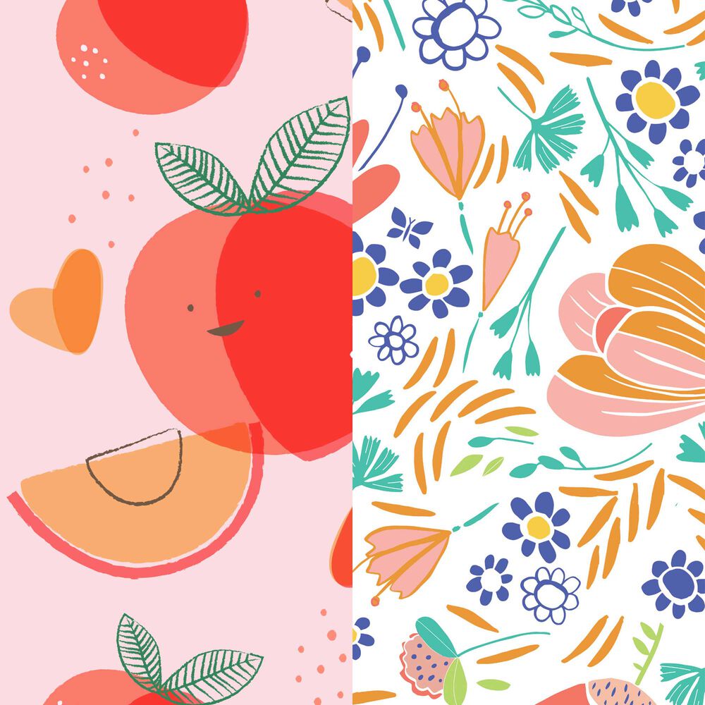 Clean Conscious Diaper Box, Just Peachy + Flower Power, Size 3