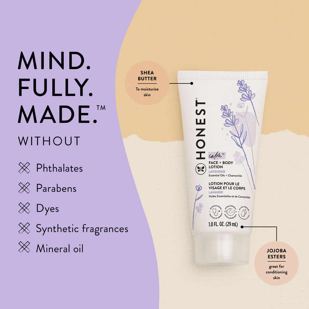 Face + Body Lotion, Travel Size, Truly Calming