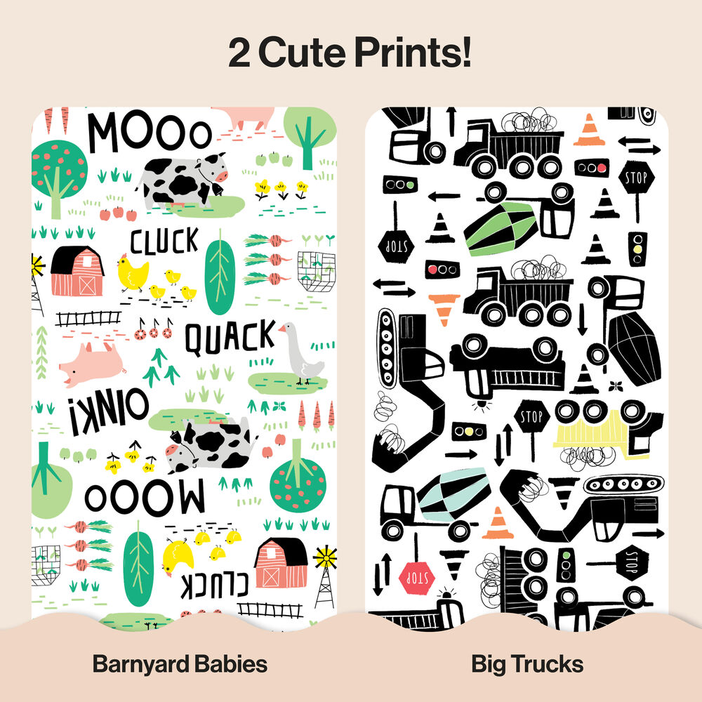 Honest Clean Conscious Diaper Box, Big Trucks + Barnyard Babies, Size 6