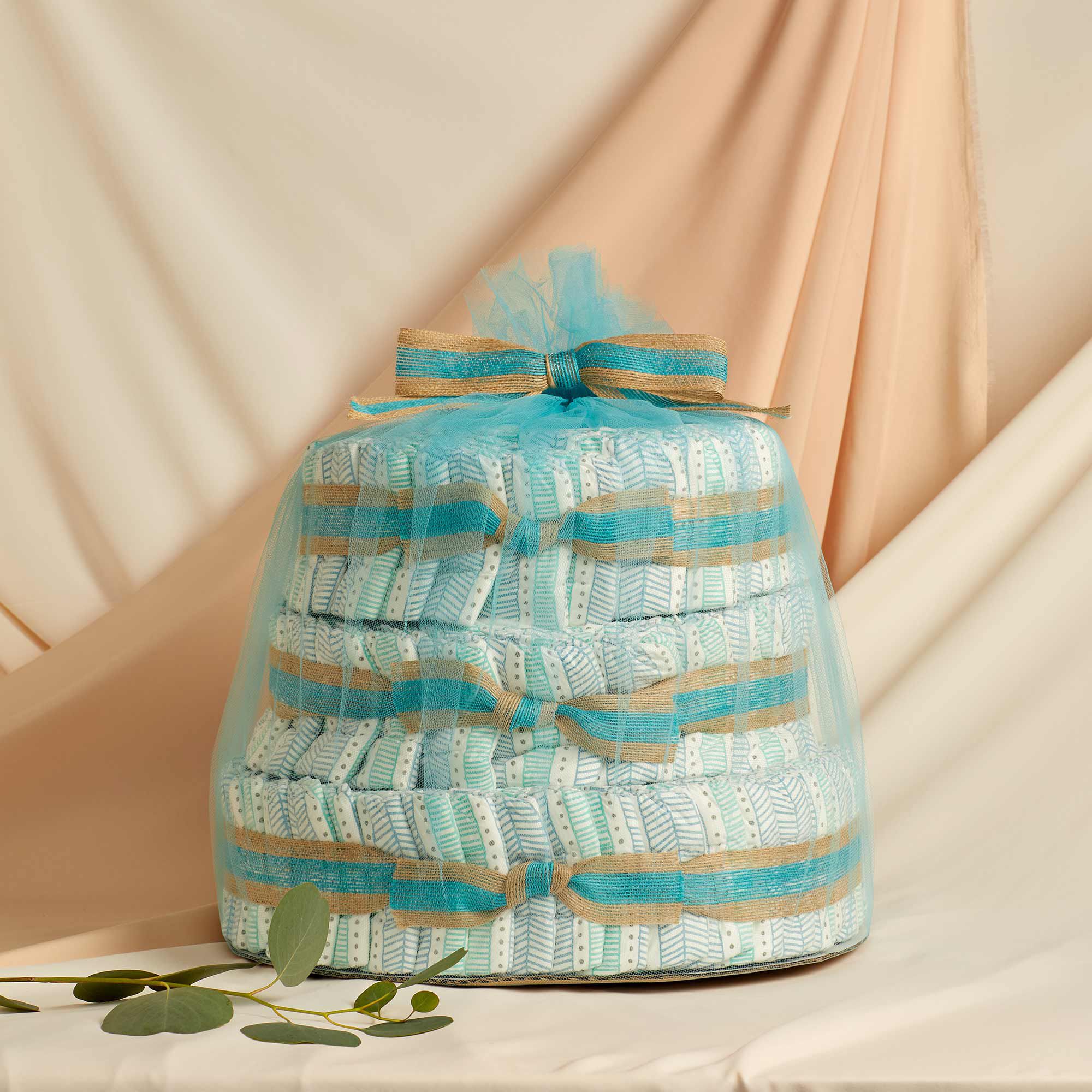Diaper Cake, Dots + Dashes, Deluxe