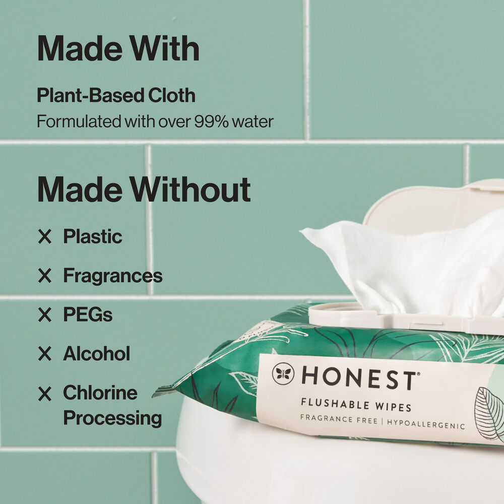 Flushable Wipes, Tropical Leaves, 336 Count