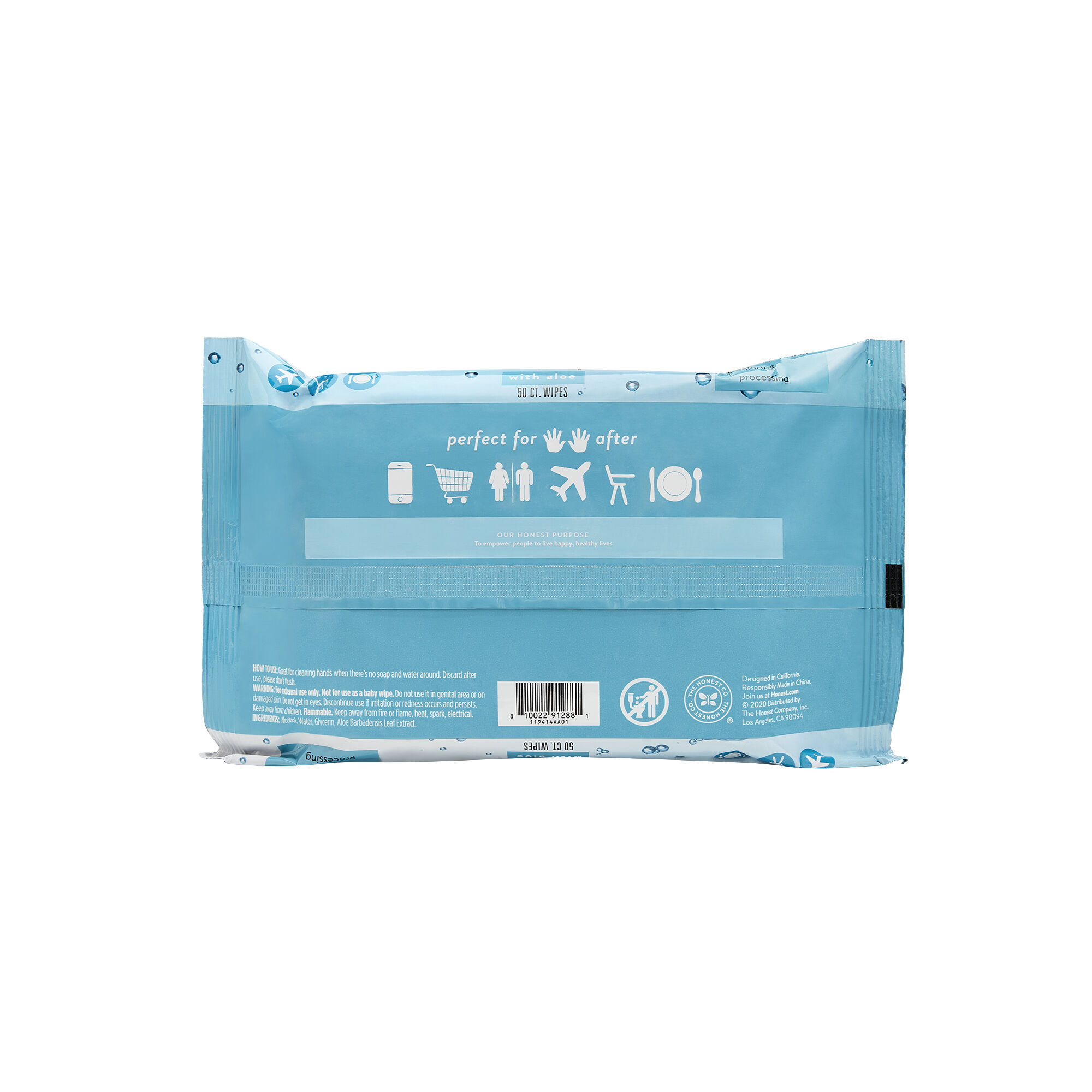 Sanitizing Alcohol Wipes, 50 Count, Free + Clear