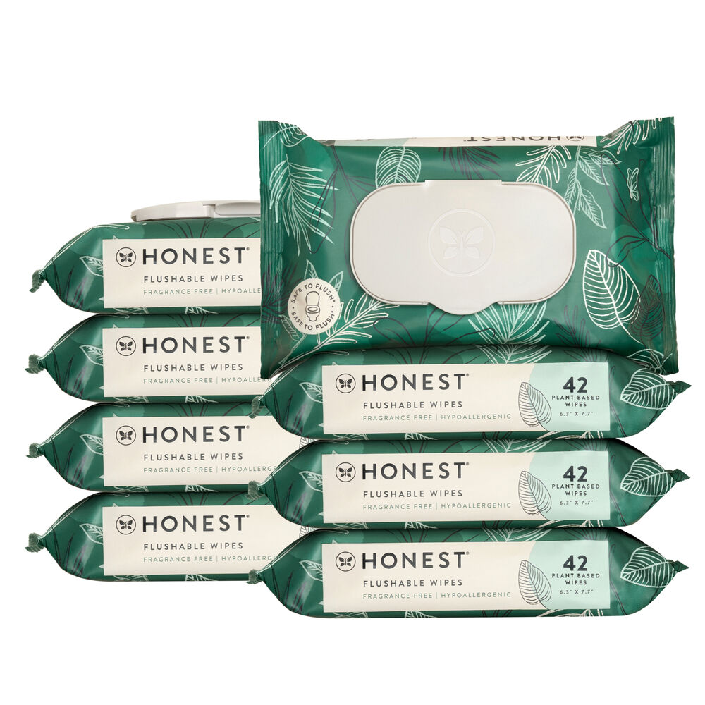 Flushable Wipes, Tropical Leaves, 336 Count