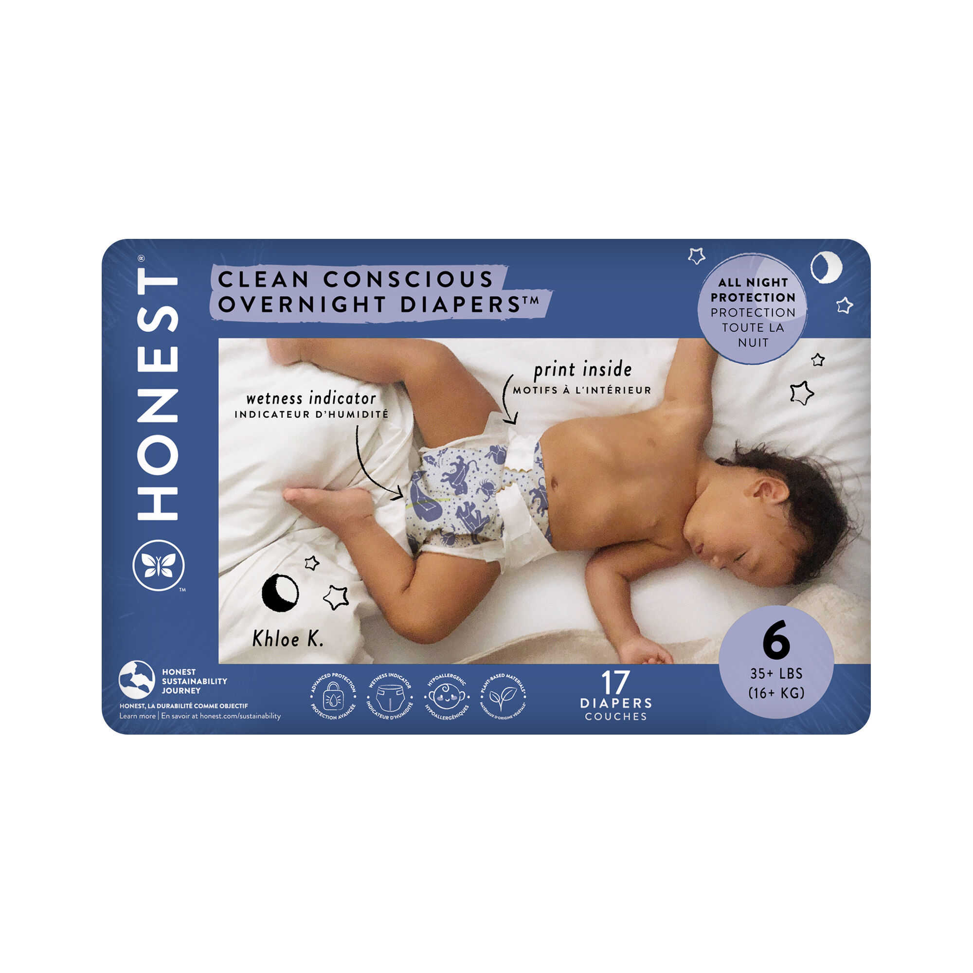 Overnight Diapers, Star Signs, Size 6