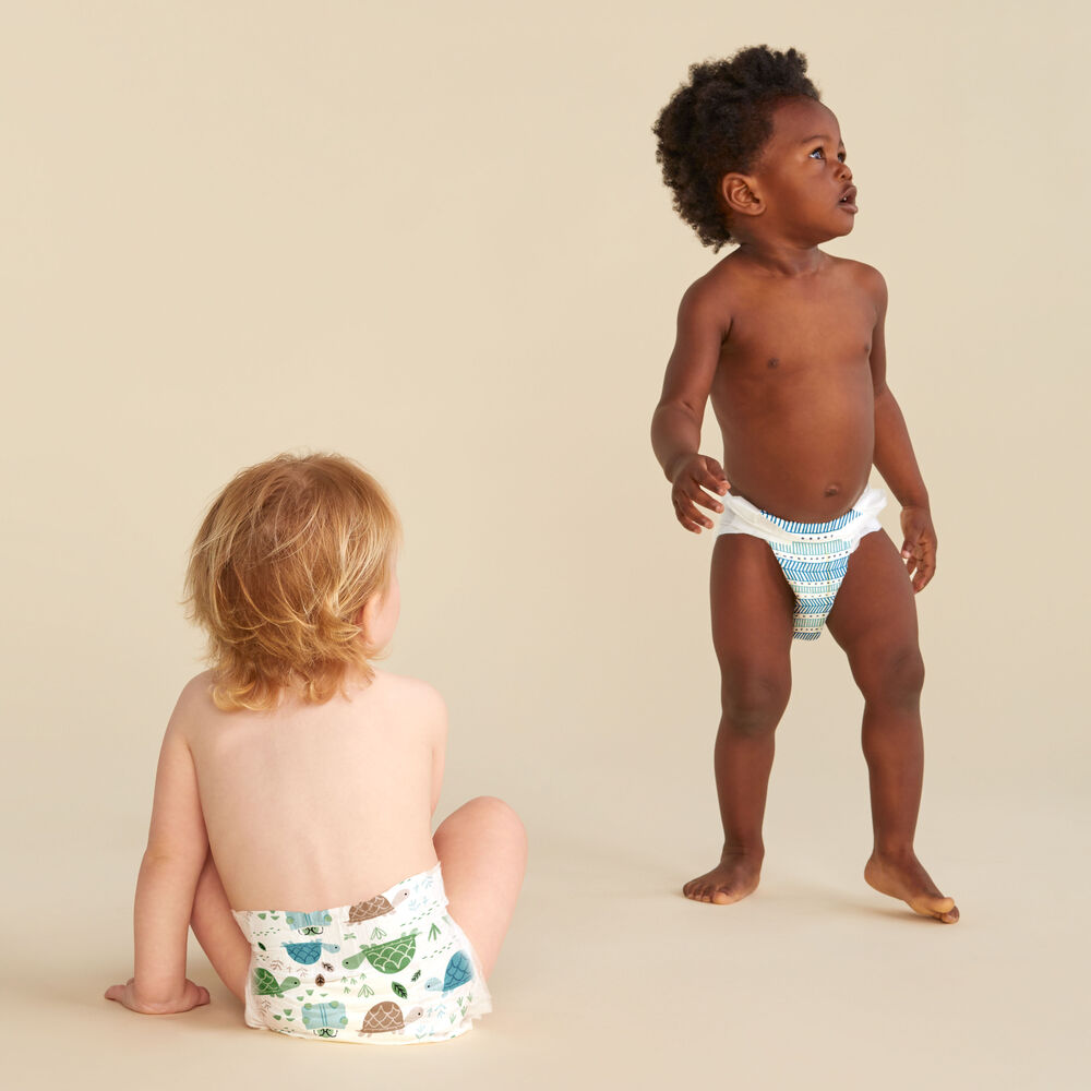 Clean Conscious Diaper Box, Turtle Time + Dots + Dashes, Size 2