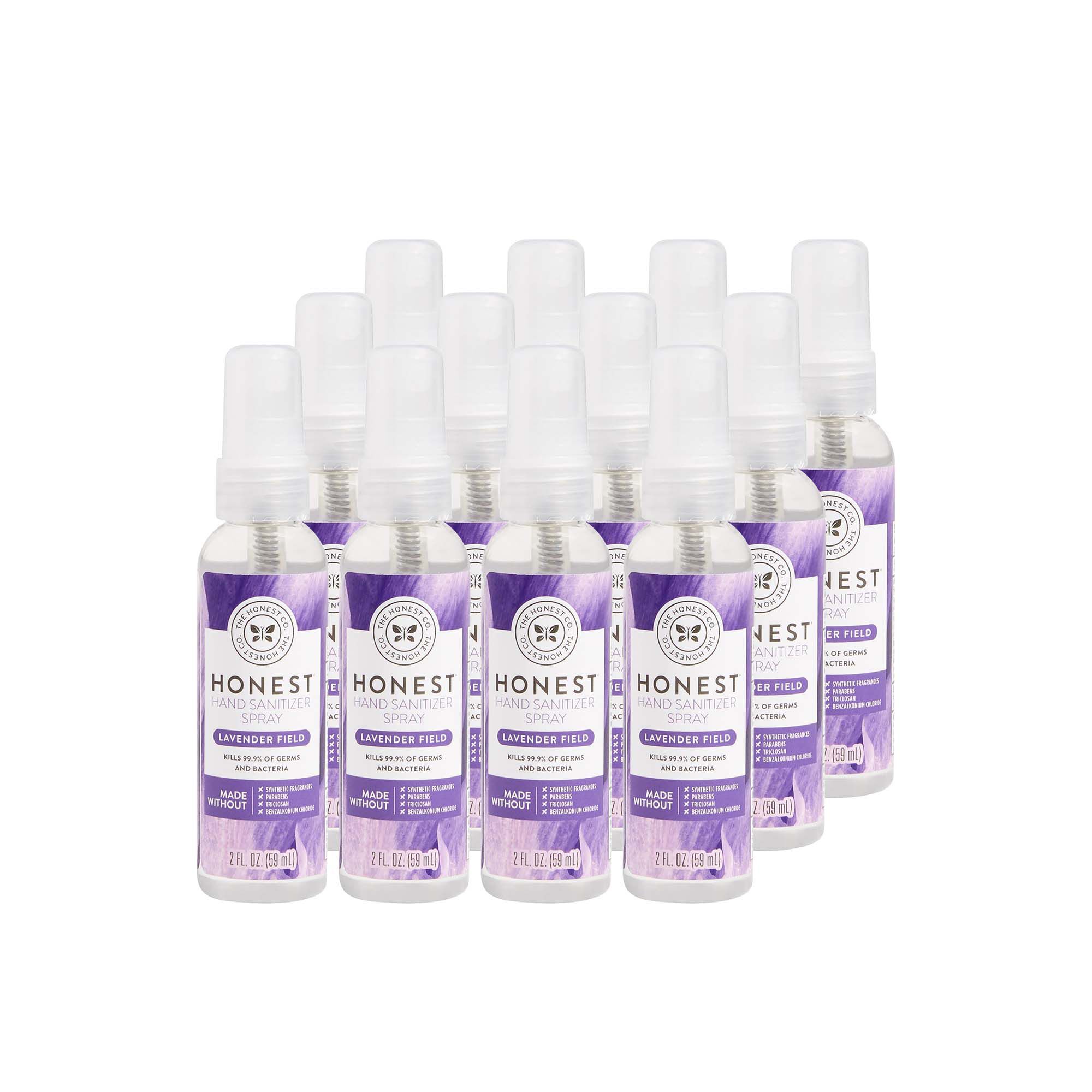Hand Sanitizer Spray, Lavender Field, 12 Pack Honest