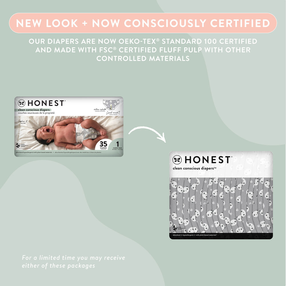 Clean Conscious Diaper, Pandas, Size 2