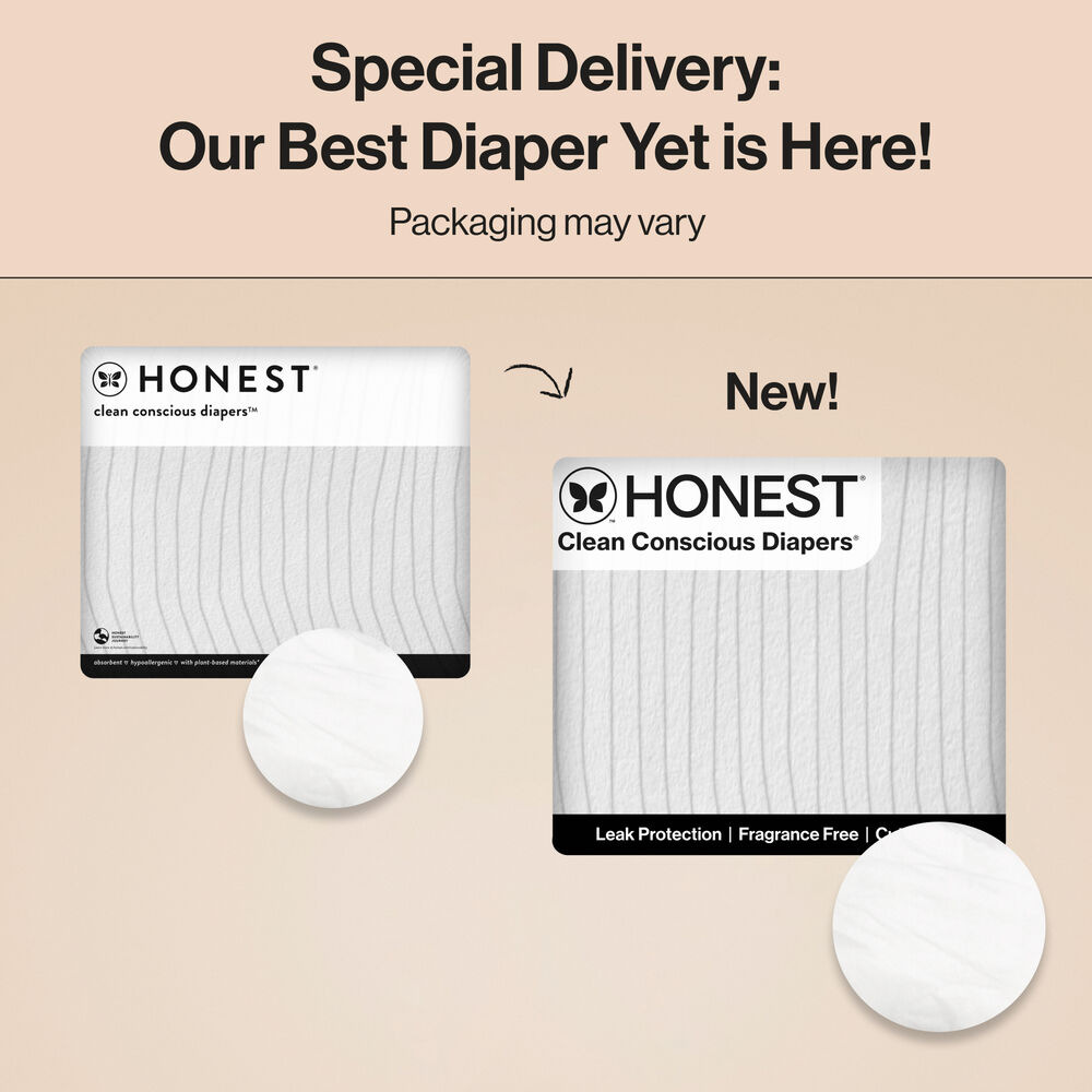 Honest Clean Conscious Diaper®, White, Size 6