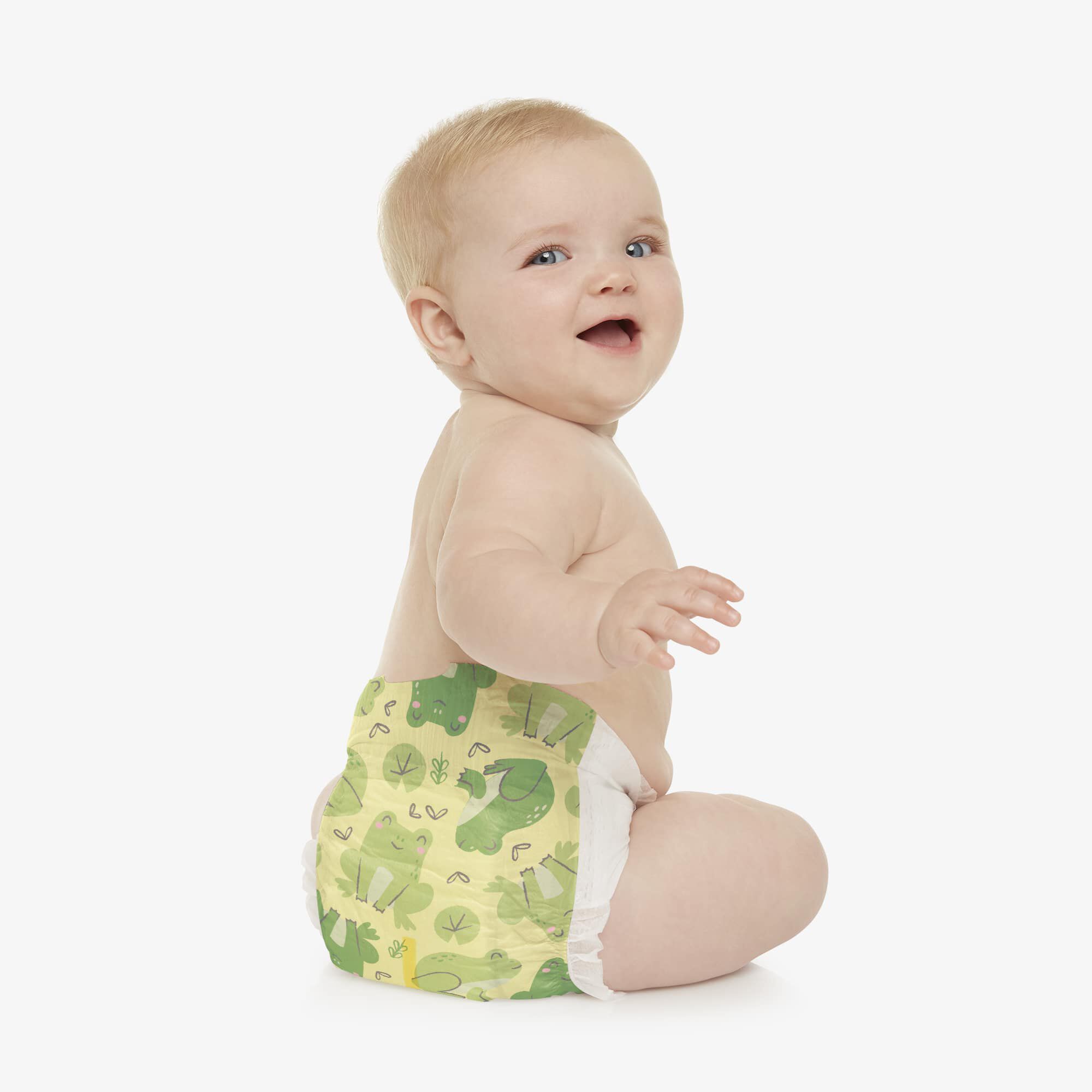 Clean Conscious Diaper, Ur Ribbiting, Size 1