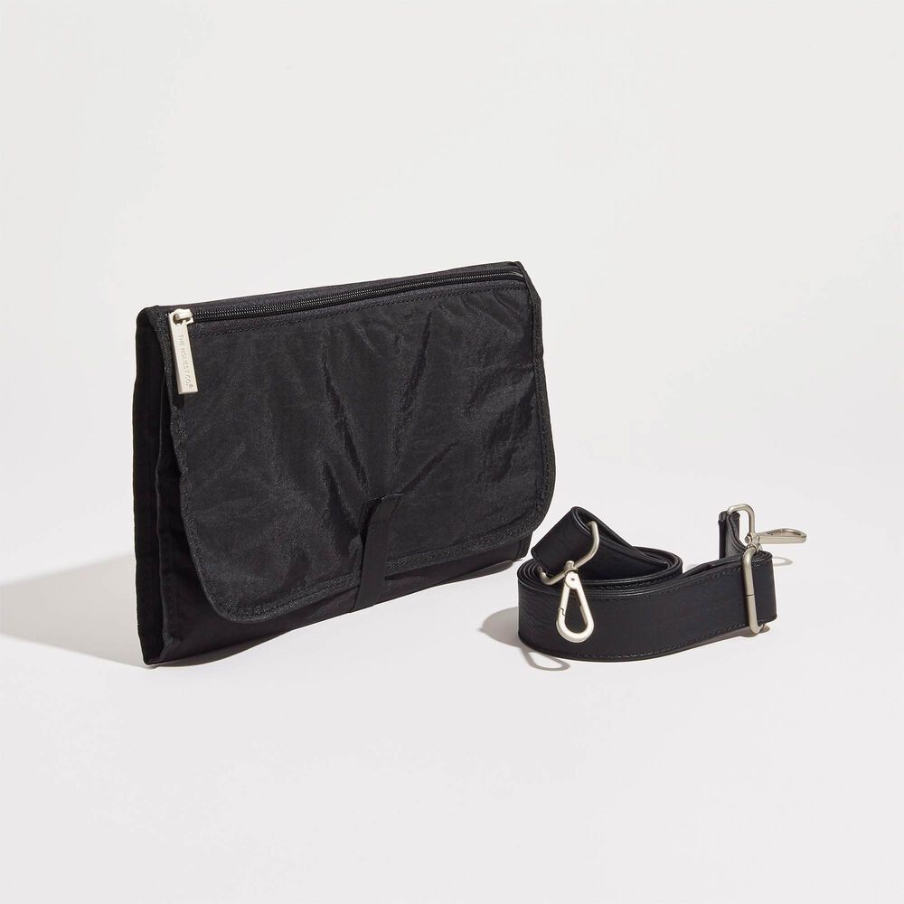 Wide Black Strap Shoulder Bag  Nylon Black Crossbody Strap - 3.8