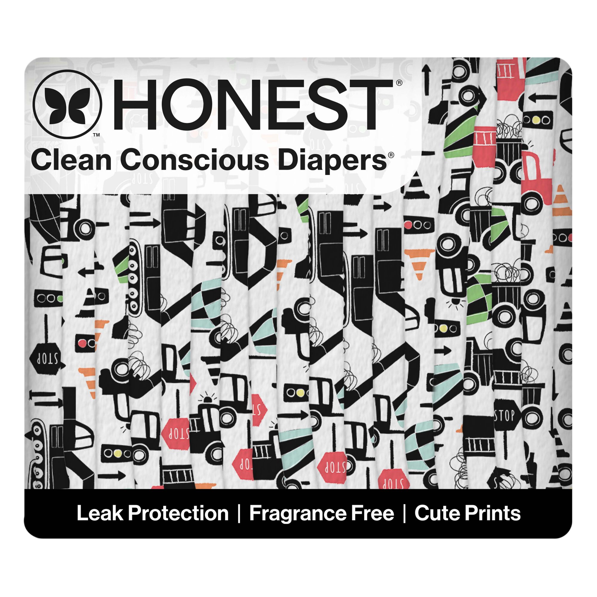 Honest Clean Conscious Diaper®, Big Trucks, Size 3