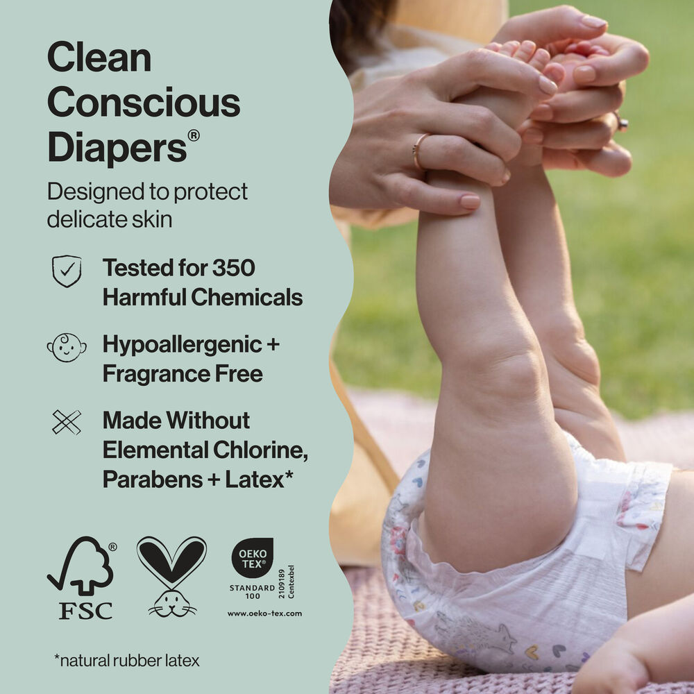 Honest Clean Conscious Diaper®, White, Size 2