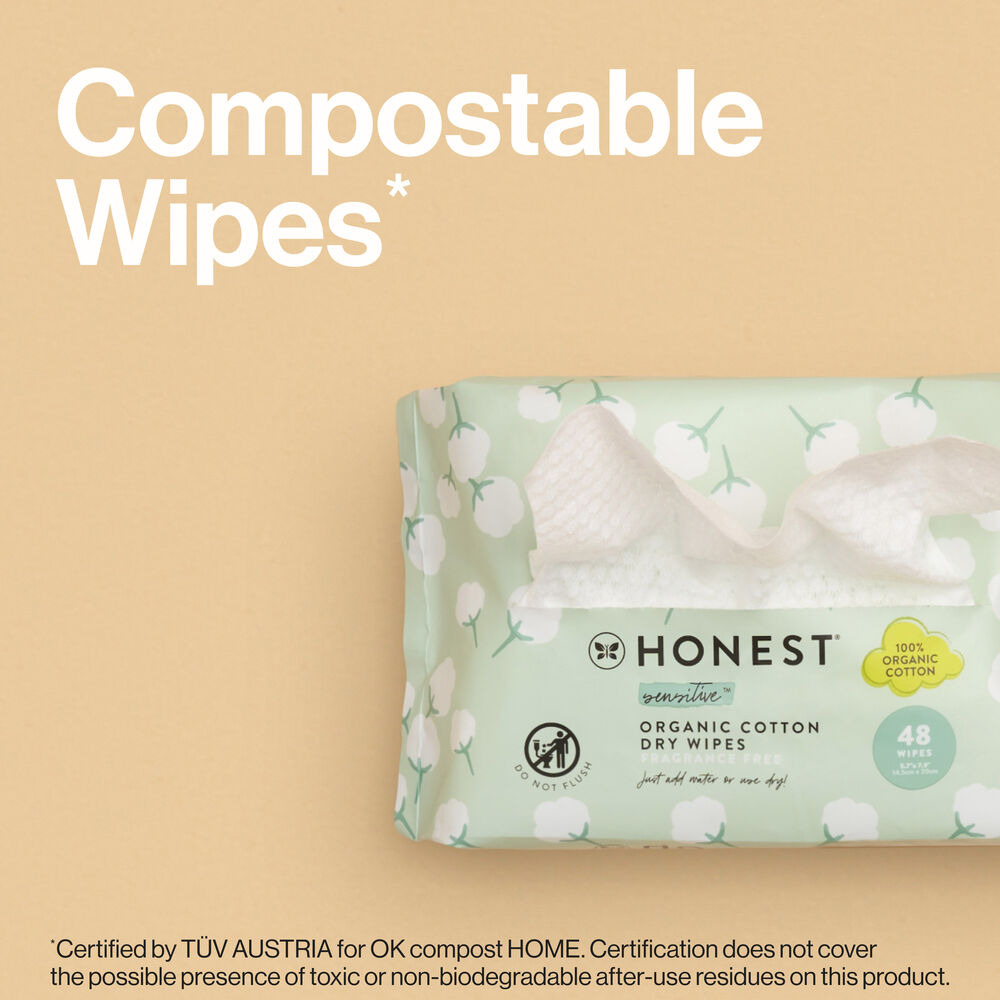 Honest Dry Wipes, 48 Count
