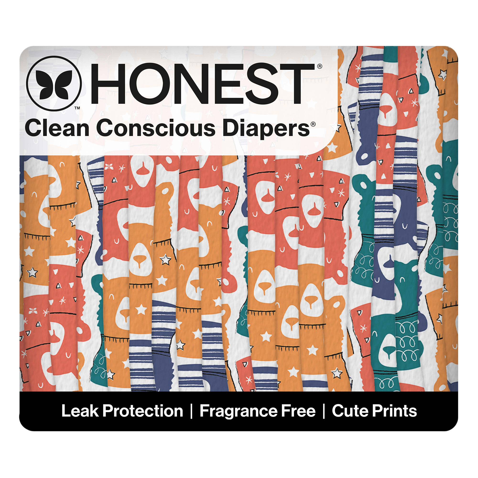Honest Clean Conscious Diaper®, Beary Cool, Size 6