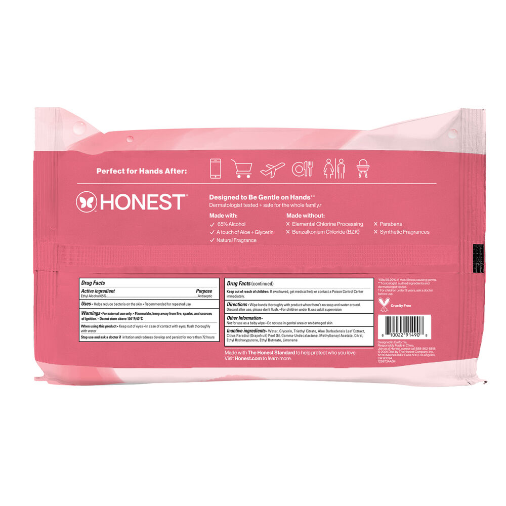 Sanitizing Alcohol Wipes, 50 Count, Grapefruit Grove