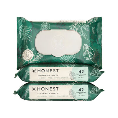 Flushable Wipes, Tropical Leaves, 126 Count